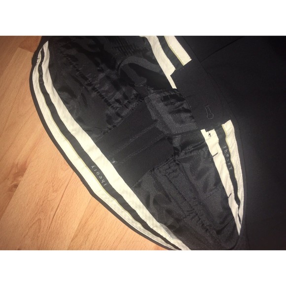 Lot of 3! Theory Women's Mid Rise Straight Leg Trousers Pants Black Size 4 6 ga. - Picture 2 of 12